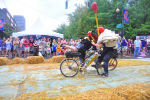 Bicycle jousting at LAAFF. Photo credit Micah Mackenzie